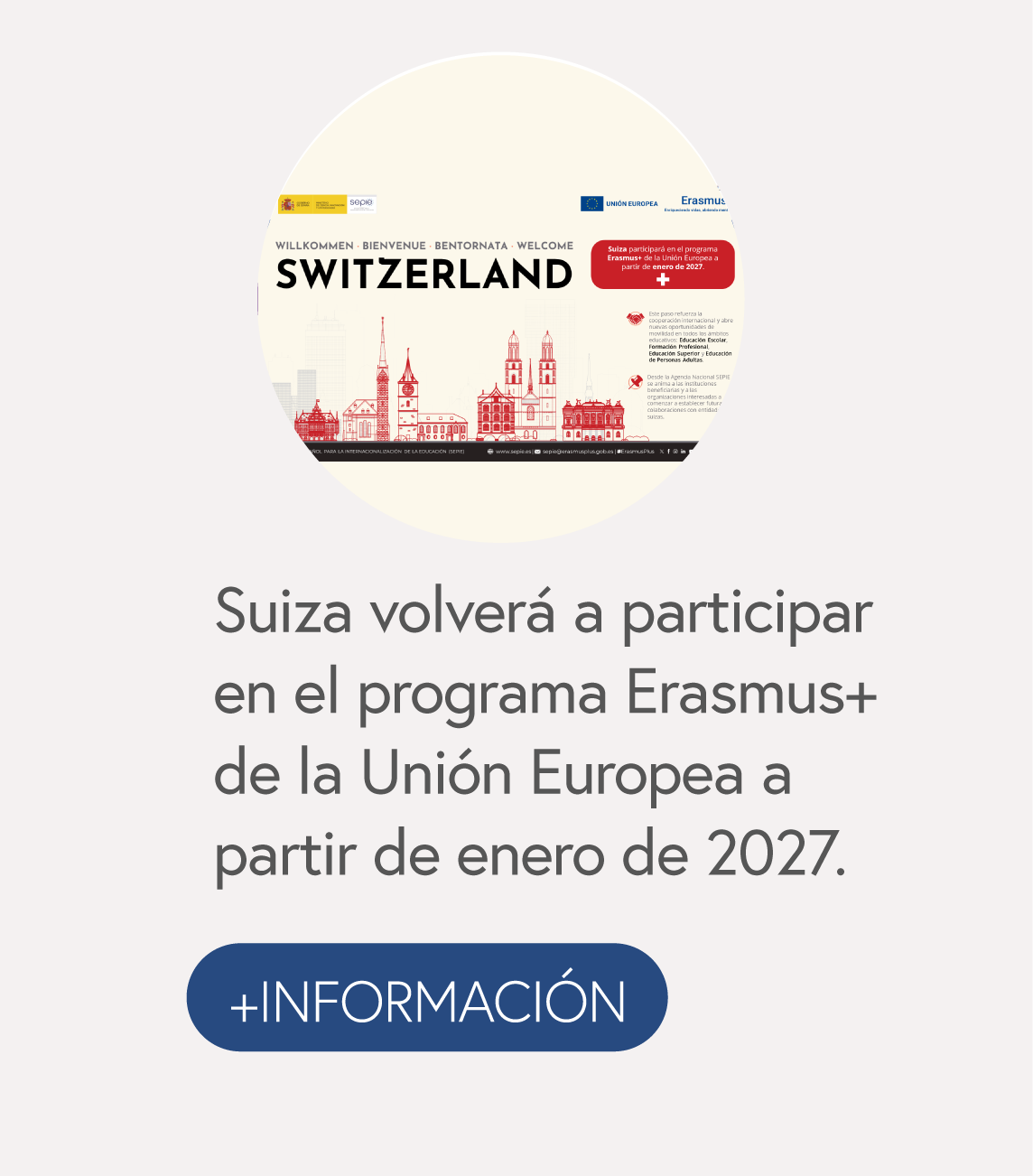 Suiza volverá a participar en el programa Erasmus+ de la Unión Europea a partir de enero de 2027