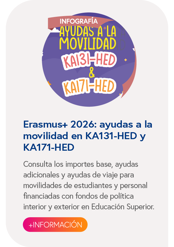 Erasmus+ 2026: ayudas a la movilidad en KA131-HED y KA171-HED